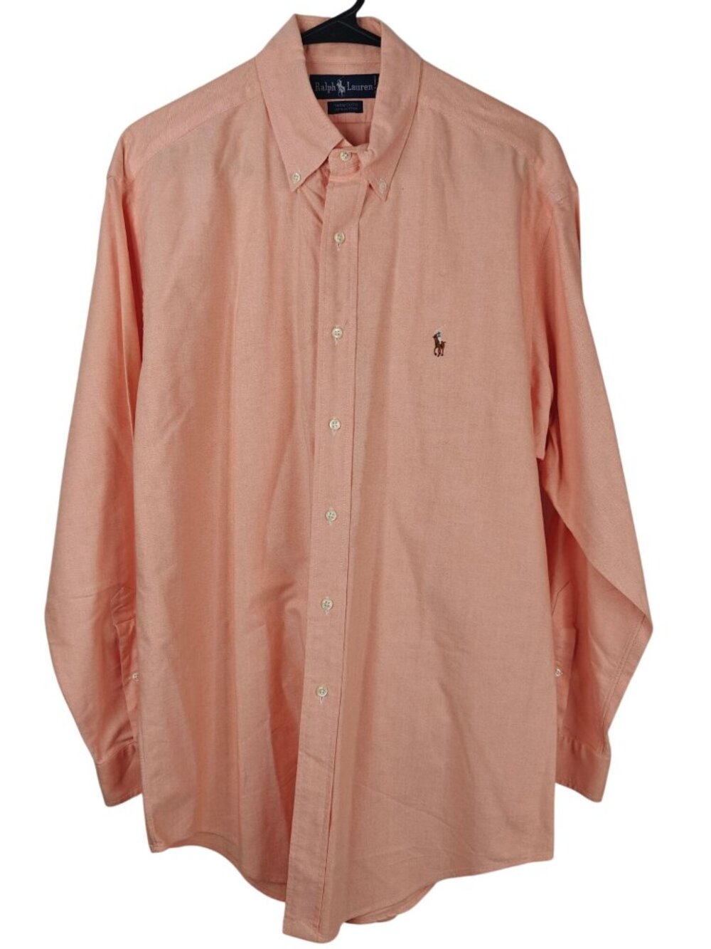 Ralph Lauren Men's Button-Down Peach Shirt Yarmouth Dress Casual 15.5-33 Cotton